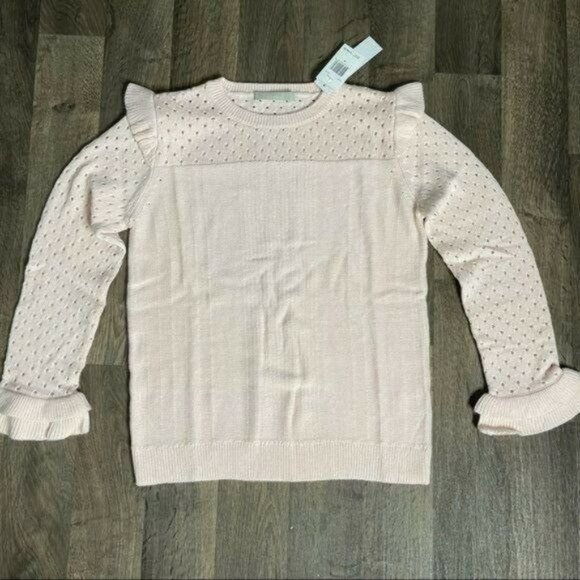 One Grey Day Light Pink Long Sleeve Sweater Size M $198 - Picture 4 of 8